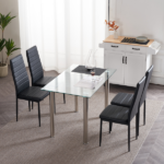 4pcs Elegant Assembled Stripping Texture High Backrest Dining Chairs Black Replace encoding 13028198-18410366 - Image 77