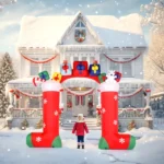 9ft 24W 11 LED Lights Christmas Sock Arch Holiday Arch Decoration - Image 7