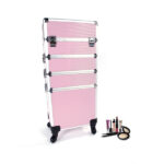 4 in 1 Aluminum Cosmetic Makeup Case Tattoo Box Pink - Image 7