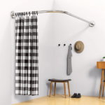 Curved Shower Rod L - Shaped Stainless Steel, Adjustable Stretchable Shower Curtain Rod for Bathroom, Rust - Resistant Expandable Rod with Extra Shower Space, Easy Installation - Image 6
