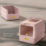 Simple drawer style pink cat litter box, humanized design, does not occupy household storage space - Image 3