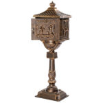 Cast Aluminum Mailbox with Post, Heavy Duty Postal Box with 2 Keys, Baffle Door, Expansion Bolts, Address Panel, In-Ground Large Security Mailbox for Outside, Antique Bronze - Image 14