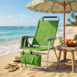 17 Inch Seat Height Beach Chair for Adults, Folding Portable Camping Chair with Headrest, Cup Holder, Side Pocket & Bottom Storage Bag, 7-Position Adjustable Aluminum Beach Chair, Heavy Duty 265 LBS Capacity, Oxford Fabric for Beach, Patio, Pool, Summer Palm Print - Image 29