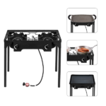 Replace 1255491 Outdoor Camp Stove High Pressure Propane Gas Cooker Portable Cast Iron Patio Cooking Burner (Double Burner 150000-BTU) - Image 7