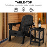 36*36*47cm Single Layer Square HDPE Side Table Black - Image 19