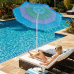 6ft Thatched Tiki Patio Umbrella, Tropical Outdoor Umbrella with Push Button Tilt (Multicolor) - Image 10