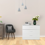 3-Drawer Wide Drawer Cabinet Particleboard Bedside Table with Textured Melamine Finish 25.98*12.99*22.05in White =75682614 - Image 20
