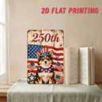 CIFbuy 2D Flat Metal Sign 8x12 Inch Iron Wall Art, Art, 250th American Independence Day Corgi Patriotic Decor, Corgi Patriotic Decor, Pre-Drilled Hanging Design 8x12 InchikTok, 8x12 InchikTok, triotic Decor Self-Amckup Logiopgn - Image 2