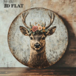 CIFbuy 1pc 8x8in Vintage Deer Head Wreath Sign, "" Deer Head Wreath Sign, Wreath Sign, 2D Flat Round Aesthetic Antler Plaque TikTok, Temu Self-pickup Logiaqics - Image 5