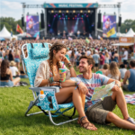 1 PCS Aluminum Beach Chair, 8.5 Inch Seat Height Teal Tribal Pattern, Adjustable Folding Chair with Headrest, Shoulder Strap, 2-in-1 Cup Holder Side Pocket, Back Cooler Bag, Integrated Oxford Fabric with Crossbar, 5 Positions Reclining Lounger, 63x109x84cm, Load Capacity 120KG - Image 21