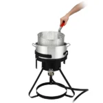 13*32inch Four-Piece Set, Black Round Iron Stove Frame, Silver Aluminum 30qt Turkey Pot 10qt Fish Pot, Gas Fryer - Image 23