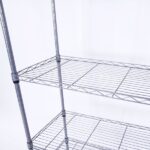 XM-304B Rectangle Carbon Steel Metal Assembly 5-Shelf Storage Rack Silver Gray - Image 18