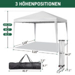 3 x 3m Two Doors & Two Windows Practical Waterproof Right-Angle Folding Tent White - Image 2