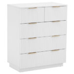 White P2 Particle Board and Density Board 724194cm Wavy Pattern Drawer Front Four-Level Five-Drawer Cabinet - Image 18