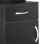 MDF With Triamine One Door One Drawer Three Compartments High Cabinet Bathroom Wall Cabinet Black - Image 13