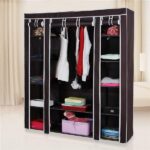 69" Portable Clothes Closet Wardrobe Storage Organizer with Non-Woven Fabric Quick and Easy to Assemble Extra Strong and Durable Dark Brown - Image 5