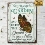 CIFbuy Personalized Butterfly Garden Vintage Metal Sign Plant Smiles Grow Love Custom Garden Wall Decor (TikTok, temu pick-up service) - Image 2