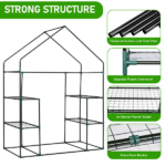 Mini Walk-in Greenhouse with PE Cover, 4-Shelf Indoor Outdoor Plant Gardening Green House for Garden Backyard, 56" x 29" x 77", White - Image 17