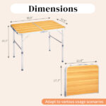 3ft Aluminum Alloy Folding Table wood grain color - Image 9