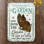 CIFbuy Personalized Butterfly Garden Vintage Metal Sign Plant Smiles Grow Love Custom Garden Wall Decor (TikTok, temu pick-up service)