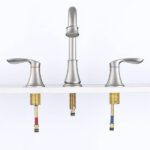 2-Handle 8 inch Widespread Bathroom Sink Faucet Brushed Nickel Lavatory Faucet 3 Hole 360° Swivel Spout Vanity Sink Basin Faucets [Unable ship on weekends, TK/TEMU only for pickup, only TX10643 warehouse supports GOFO] - Image 7