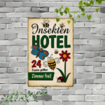 CIFbuy 1pc Retro Insect Hotel Tin Sign, Vintage Cartoon Bug Butterfly Bee Metal Wall Art, Nostalgic 2D Flat Decorative Sign 20cm TikTok, TikTok, m Self-pickup Logiopics - Image 4