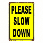 CIFbuy 1pc Heavy-Duty Iron Slow Down Warning Sign, 8x12 Inch Yellow Speed Limit Sign, 2D Flat Traffic Safety Decor For Office & Parking TikTok, TikTok, Sign Self-pickup Logiopics - Image 6