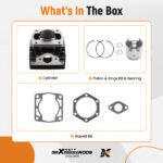 Cylinder Piston Top End Rebuild Kit for EZGO Golf Cart 2 Cycle Engine 1976-1988 - Image 2
