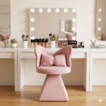 Vanity Chair with Butterfly Back,Swivel Accent Chair Dining Chairs,Makeup Stool for Bedroom Dressing Table,Suitable for Living Room,Dining Room,Study,Recreational Areas (PINK) - Image 8