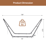 Double-Barrel Hammock Stand Only, Heavy Duty Iron Hammock Frame for All Hammocks, Easy Assembly Hammock Hanging Stand for Garden, Courtyard and Balcony, Black - Image 3