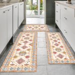 Boho Kitchen Rug Sets 3 Piece with Runner Non Slip Kitchen Rugs and Mats Washable Kitchen Mats for Floor Thick Kitchen Floor Mat Carpet Runner Rugs for Hallway Laundry Holiday Decor - Image 7
