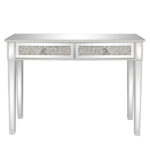 106*38*76cm Modern Mirror Two-Pump Computer Table Silver - Image 13