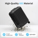ABS Trolley Case 20in 24in 28in 3PCS Suitcase Set Vertical Striped Frosted Case Suitcase Black - Image 21