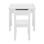 Flip Top Kids Table and Chair Set, Wood Activity Table Set with Storage Space for Arts Crafts, White - Image 7