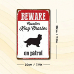CIFbuy Cavalier King Charles Warning On Patrol 2D Flat" Metal Tin Sign, 8x12In Waterproof Rustproof Vintage Metal Plaque, Waterproof Rustproof Vintage Metal Plaque, Unframed Indoo 2D FlikTok, 2D FlikTok, t Self-pickup Logiopics - Image 3