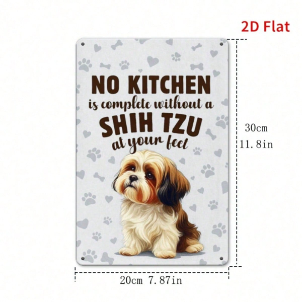 86d801c0-21a1-4589-929a-ba27d16bee81.png CIFbuy Shih Tzu Vintage Metal Plaque Sign, 2D Flat Print Fun Pet Wall Art, Decorative Tin Sign For Home Bedroom Office Cafe Garage Indo TikTok, TikTok, Self-pickup Logiopics - Image 1