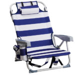 1 Pack Folding Beach Chair with Umbrella, XL Size, 15" Seat Height, Barbie Pink, Steel Spring Chair with Cross Bar, Oxford Cloth, 120kg Capacity - Image 21