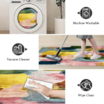 Three-piece kitchen rug set, non-slip and washable, abstract pattern kitchen hallway rug, soft and comfortable, suitable for sinks, floors, entrances, hallways and bathrooms. - Image 7