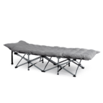 Folding Camping Cot Bed with Soft Pad, Portable Outdoor Cot, Adults Sleeping Bed for Home Office Nap Beach Travel, Gray - Image 8