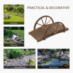3.3ft Wooden Garden Bridge Bridge Arc Footbridge - Image 13