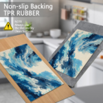 Three-piece kitchen rug set, non-slip and washable, abstract pattern kitchen hallway rug, soft and comfortable, suitable for sinks, floors, entrances, hallways and bathrooms. - Image 3