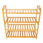 Concise 12-Batten 4 Tiers Bamboo Shoe Rack Wood Color - Image 3