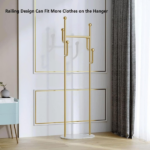 Clothing Rack, Golden Metal Freestanding Heavy Duty Clothes Rack with Marble Base, Multipurpose Garment Hanger for Bedroom, Hat, Scarf, Jacket - Image 6