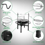 85*85*108cm Round Iron Spray Grill Black - Image 8