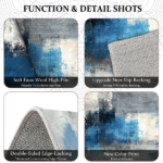 Three-piece kitchen rug set, non-slip and washable, abstract pattern kitchen hallway rug, soft and comfortable, suitable for sinks, floors, entrances, hallways and bathrooms. - Image 7