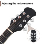 41 inch Cutawary Round Back Acoustic Guitar Spruce Top Grape Hole Black - Image 8