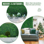 12 Pcs 24x16inch Artificial Grass Wall Panels, Decorative Boxwood Grass Backdrop for Outdoor Garden Fence - Image 8