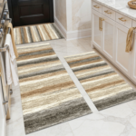Three-piece kitchen rug set, non-slip and washable, abstract pattern kitchen hallway rug, soft and comfortable, suitable for sinks, floors, entrances, hallways and bathrooms. - Image 14