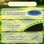 Green 12' Trampoline Replacement Mat – 72 V-Hooks, Fits 5.5" Springs, for Backyard Old Trampoline Surface Upgrade (Spring & Frame not Included) - Image 8