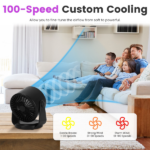 Portable USB Table Fan 100 Speed Settings Real-Time LCD Display Battery Indicator, 120 Degree Adjustable Tilt Desktop Wall Mount 4000mAh Wireless Cooling Fan - Image 4